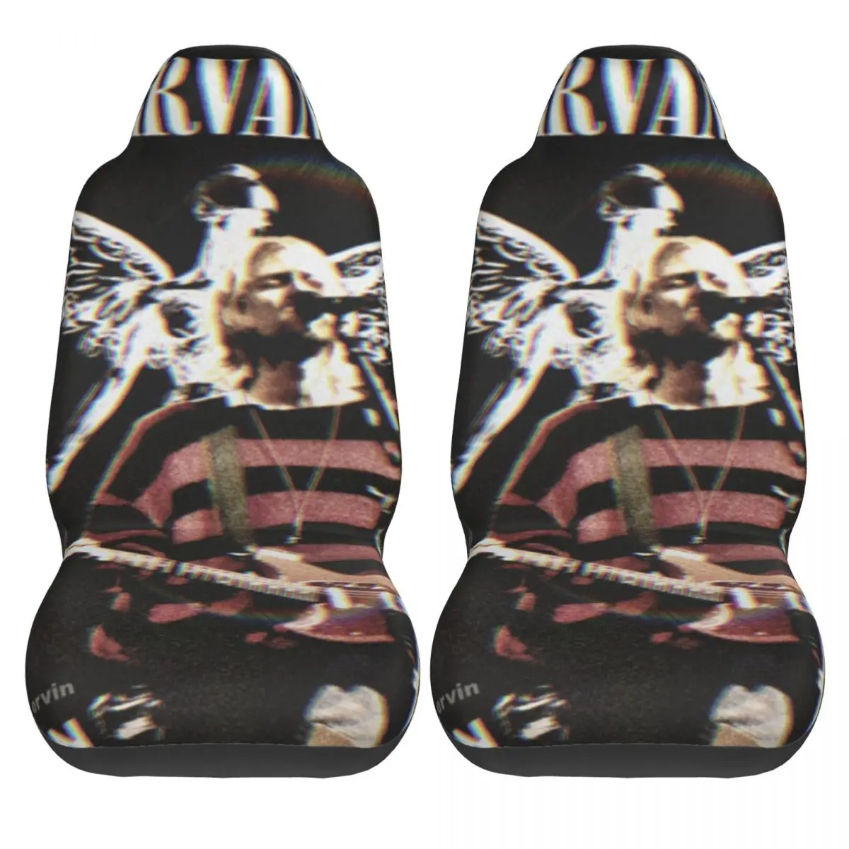 

Чехлы для автомобильных сидений Nirvana Face Band, полиэстер, эластичные, из двух частей, для минивэна, в стиле кавайи