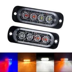 4LED Car Strobe Warning Light Grill Flashing Breakdown Emergency Lamp Car Truck Trailer Beacon Lamp LED Side Light 12V 24V White