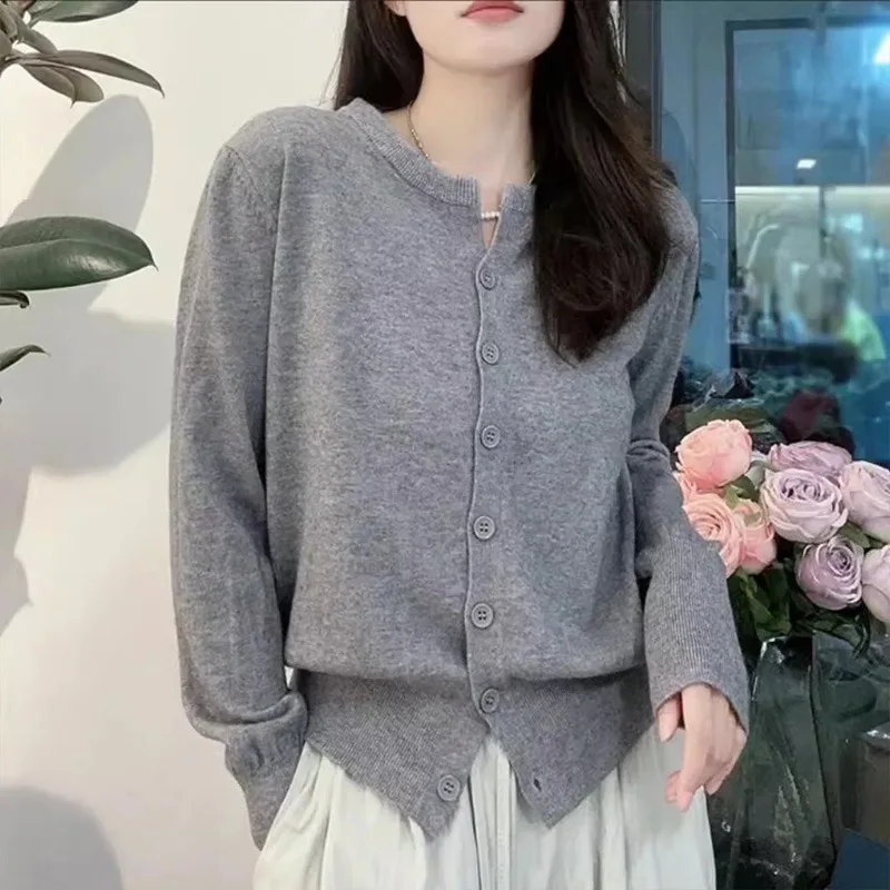 Female Spring Autumn Knitted Cardigans  Women Cardigans Sweater O-neck Solid Single Breasted Lady Sweaters 8 Colors