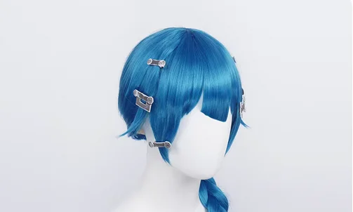 Arcane Jinx Cosplay Wigs Game  Arcane Jinx Cosplay Blue Heat Resistant Synthetic Hair Jinx Juvenile And Junior Woman Hair Wig