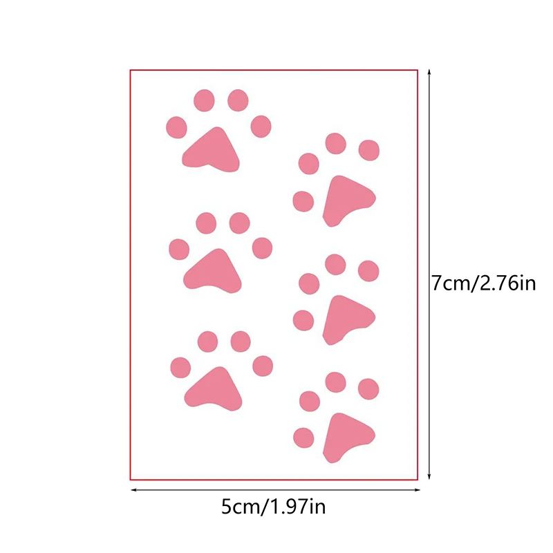 آثار أقدام الحيوان لطيف القط باو مقاوم للماء الوشم المؤقت الرجال والنساء باو يطبع المؤقتة الوشم ملصق كم الوشم #6