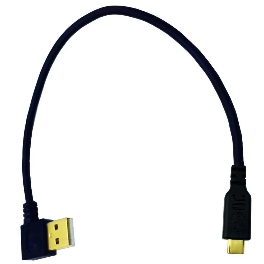 GOLD Plated UP Angle USB2.0 (Type-A) Male to USB3.1 (Type-C)Male UP & Right Angle USB Data Sync & Charge Cable Connecto 25cm