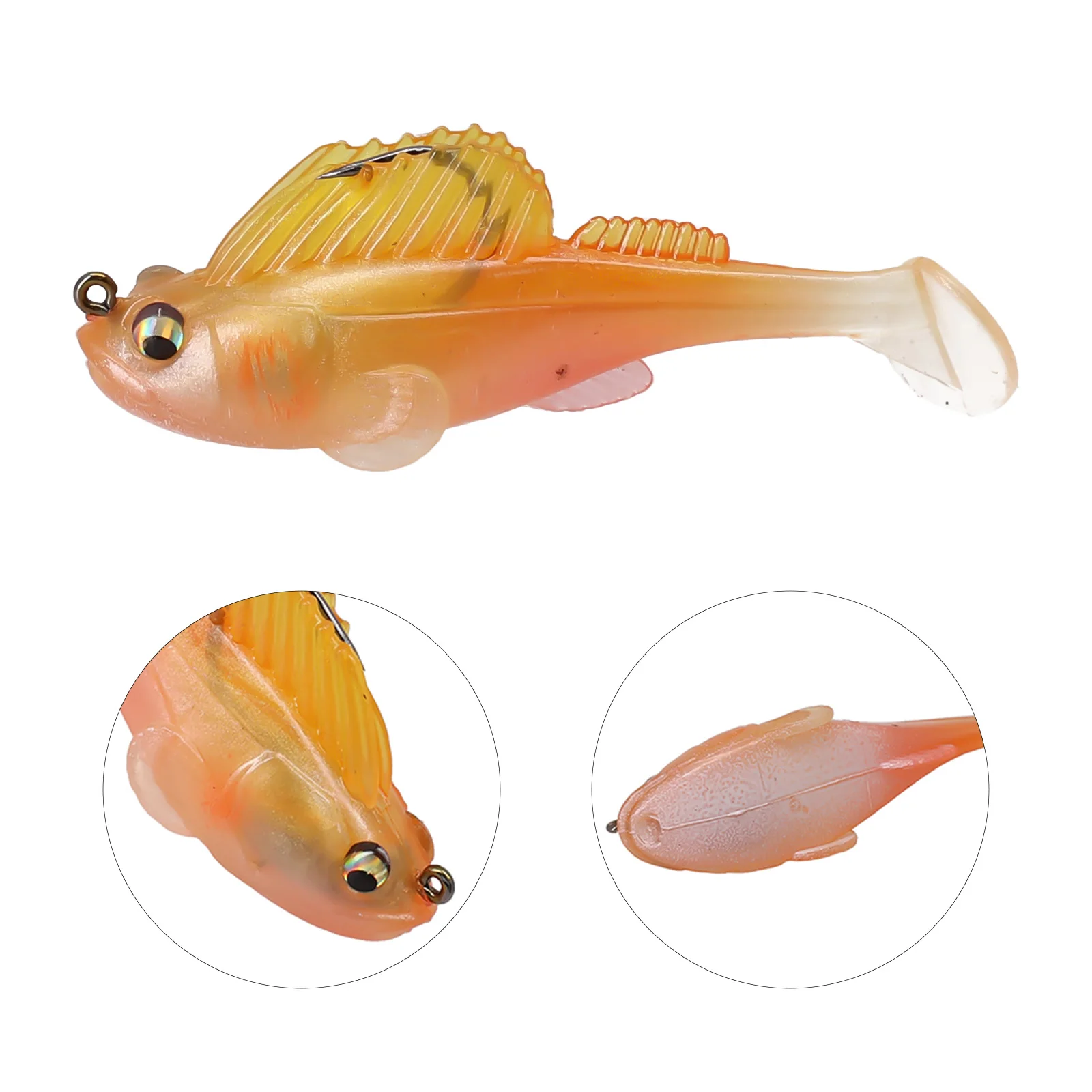طعوم صيد أسماك نائمة مظلمة ، جسم ناعم ، ذيل مجداف ، طعوم سباحة ، هزازة باس ، 14 جم ، 1 #4