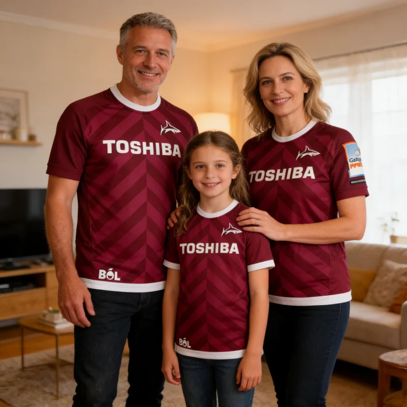 

Новинка 2026: Мужская домашняя футболка для регби England Sale Sharks, быстросохнущая, для пляжа и серфинга