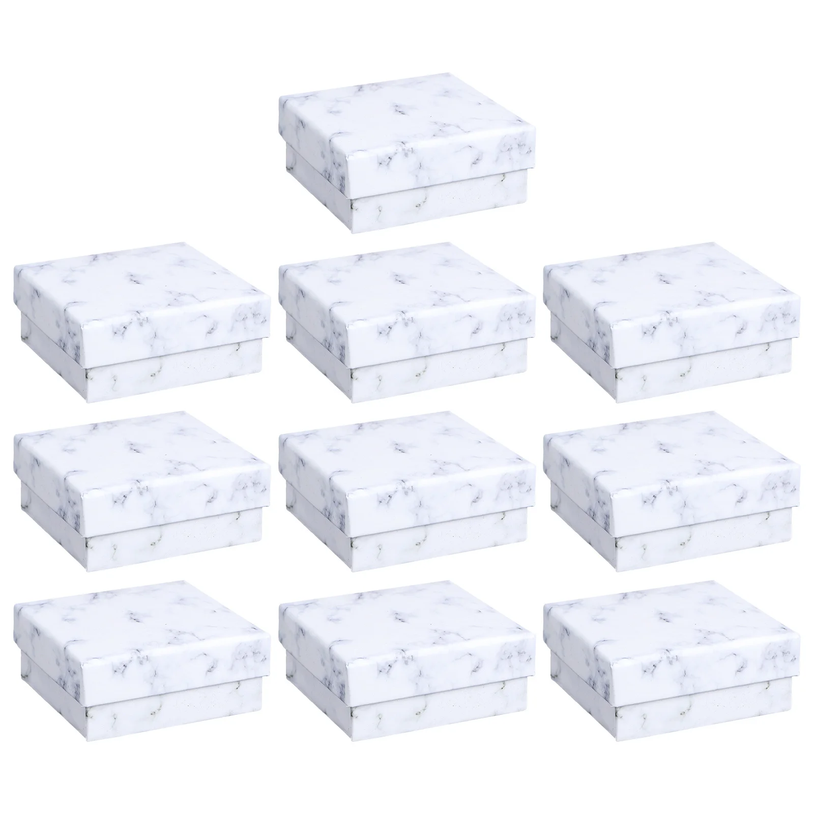 

10Pcs Marble Jewelry Box Retro Storage Case Simple Chic Design Multi-Purpose Earring Necklace Bracelet Organizer