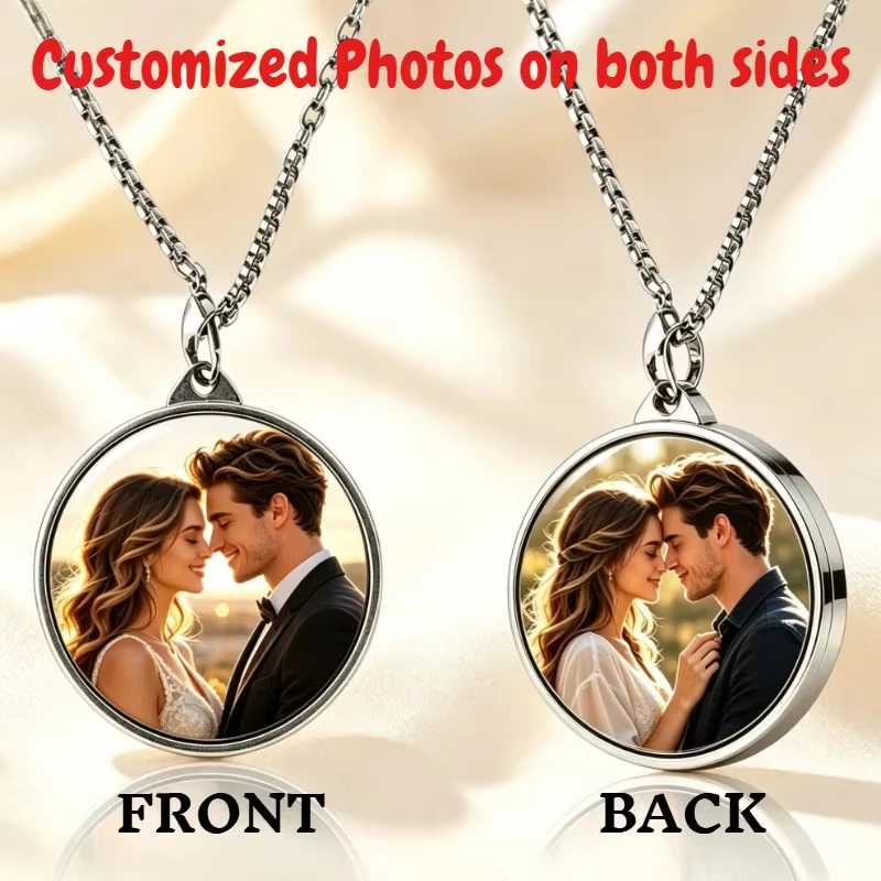 Custom 2 Photo Locket Necklace Unique Sentimental Memorial Jewelry Romantic Gifts for Daily Wear Birthday Anniversary Occasions