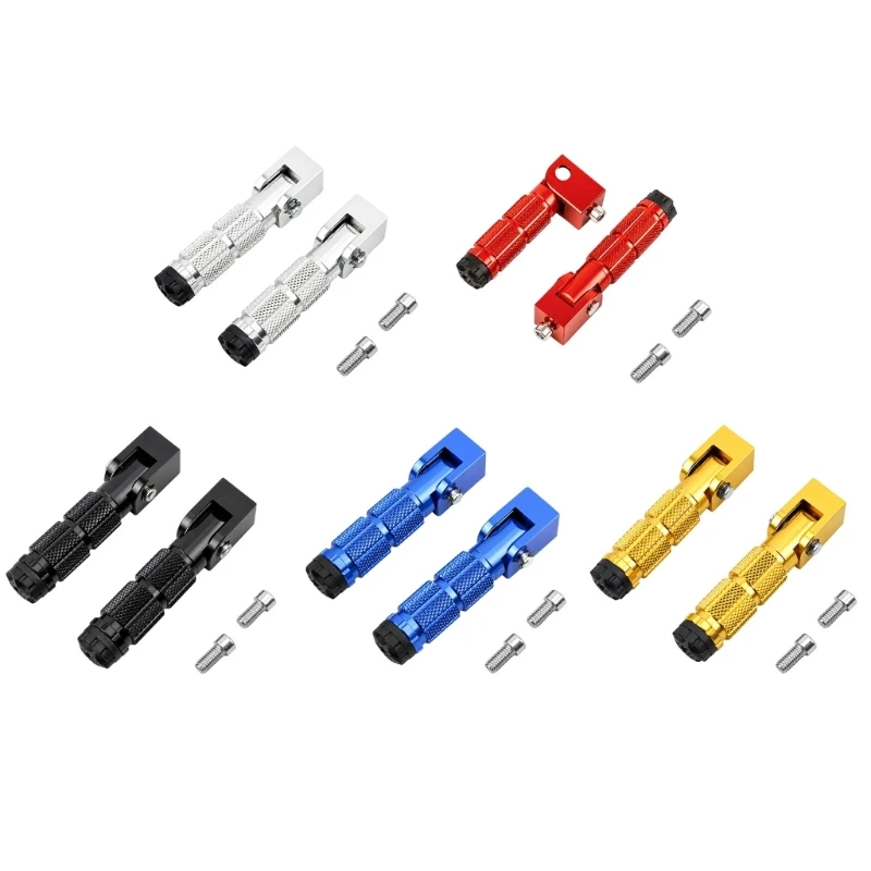 Hinged Motorcycle Footrests with Spring Locking for Foot Support