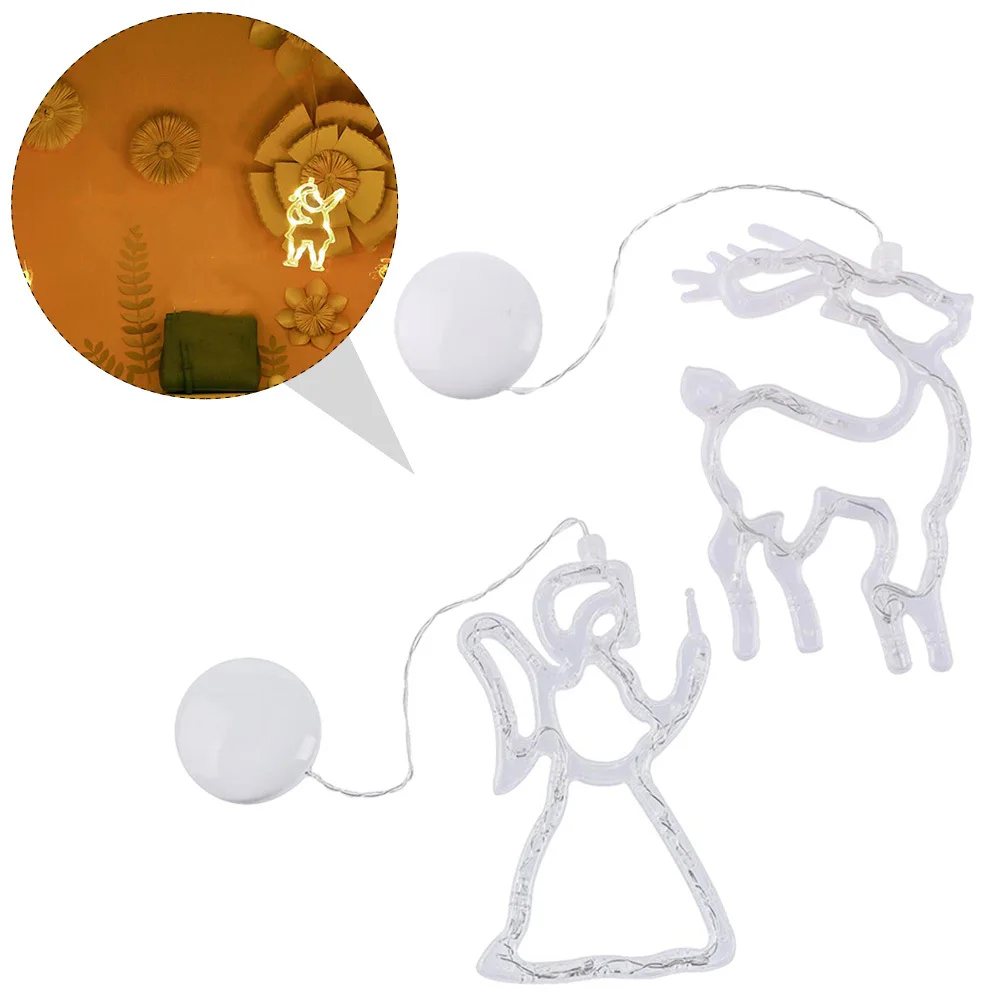 2 قطعة ستارة رجل الثلج LED أضواء عيد الميلاد مصابيح الزخرفية توفير الطاقة مصباح عيد الميلاد مصاصة تصميم ضوء دافئ جو احتفالي