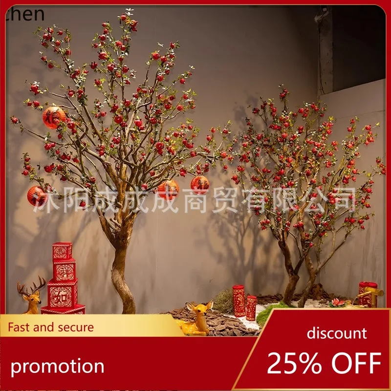 HXL Premium Artificial Green Plant Decoration Orange Ornament Wishing Fake Tree