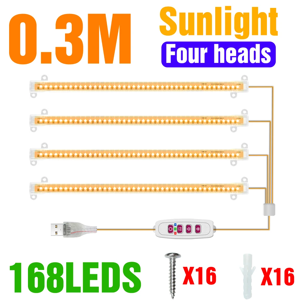 USB DC5V LED Grow Light Strip Volledige Spectrum Planten Teelt Lamp Met 24-uurs Timing Voor Ingemaakte Bloemen Growbox Vullen Verlichting