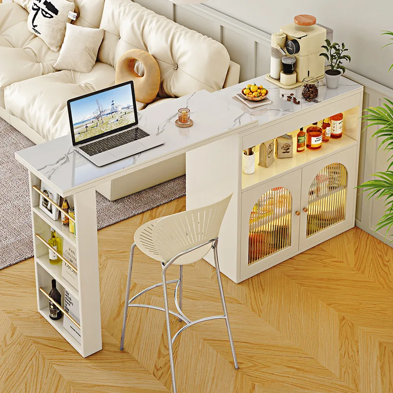 

Bar table Household solid wood modern simple partition Bar table integrated living room dining side cabinet