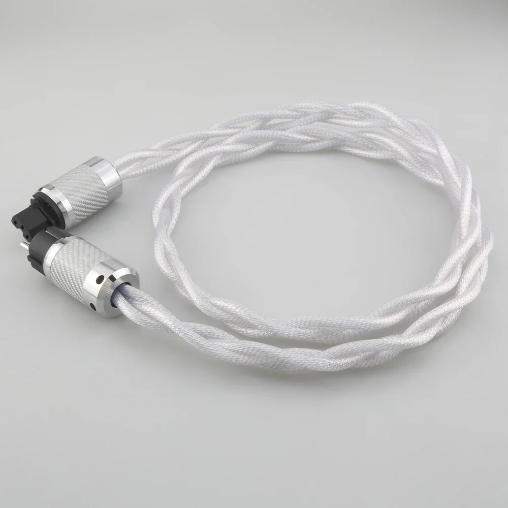 HIFI A58 OCC سلك طاقة مطلي بالفضة الولايات المتحدة والاتحاد الأوروبي والاتحاد الأفريقي والمملكة المتحدة التيار المتناوب اوديوفيلي كابل الطاقة لمرشح مكبر للصوت DAC