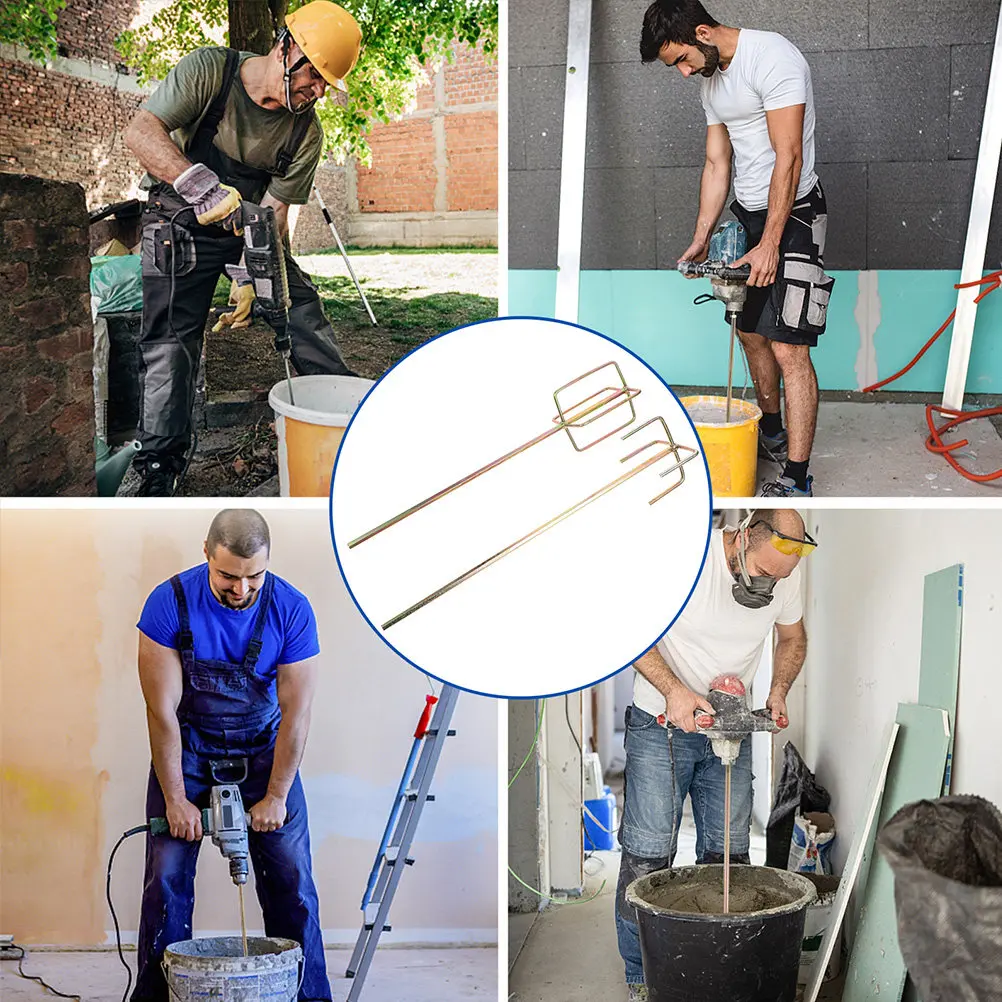 

4Pcs Heavy Duty Drill Mixer Attachment for Paint Cement Gypsum Epoxy Resin Mixing Professional Corrosion Resistant Steel Mud