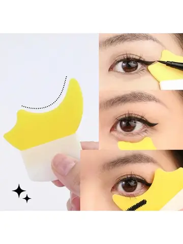 Silicone eye makeup auxiliary tool - multi-functional mascara/eyeshadow/eyeliner, reusable, suitable for beginners' eye makeup