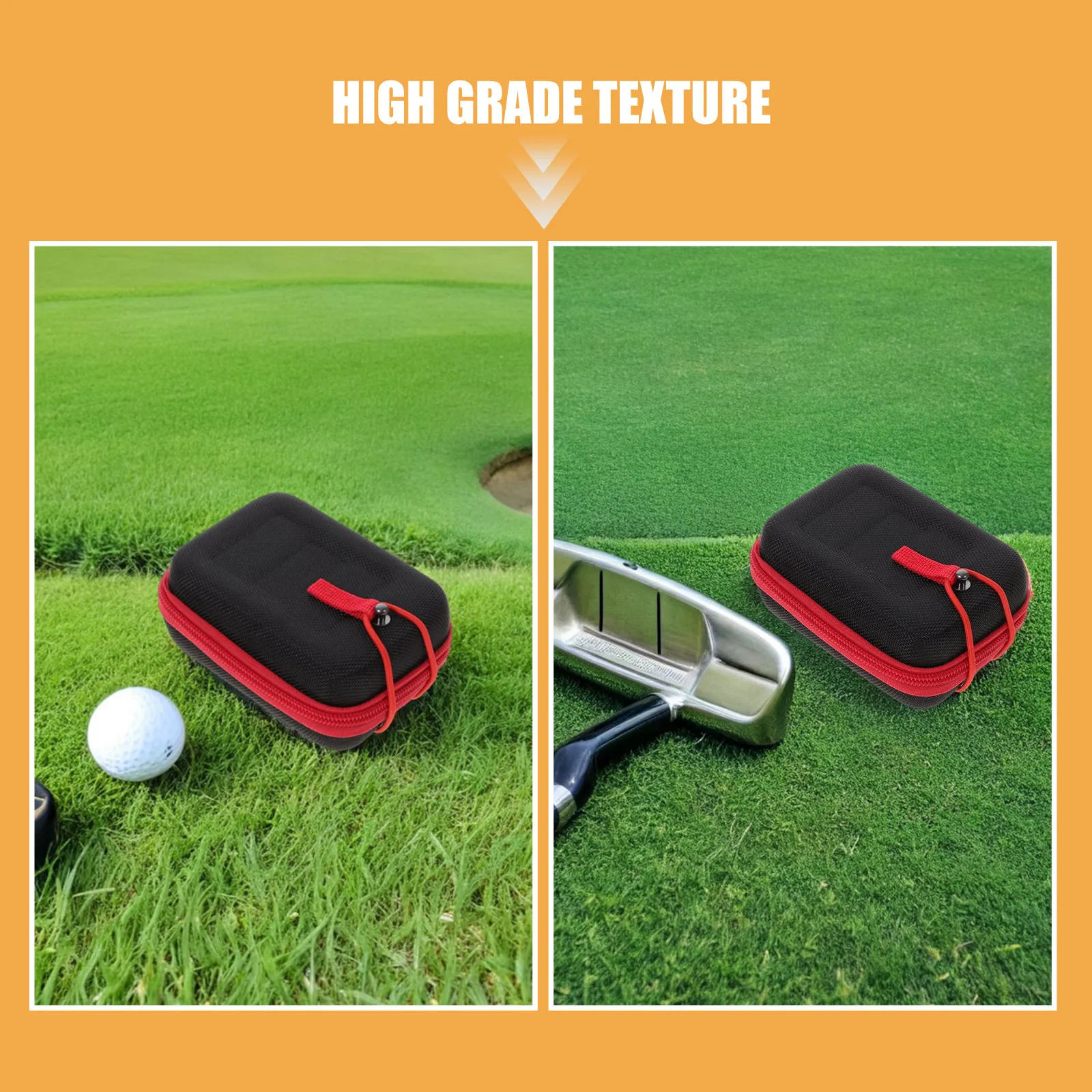 Golf Rangefinder Case 2pcs – Red Zipper Protective Pouch, Lightweight Dustproof Shockproof for Universal Sports Gear