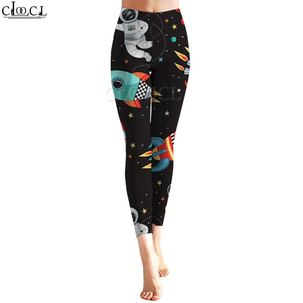 Cloocl mulheres leggings planeta viagem impressão emagrecimento calças de yoga novo elegante calças apertadas nádegas firme ginásio treino legging