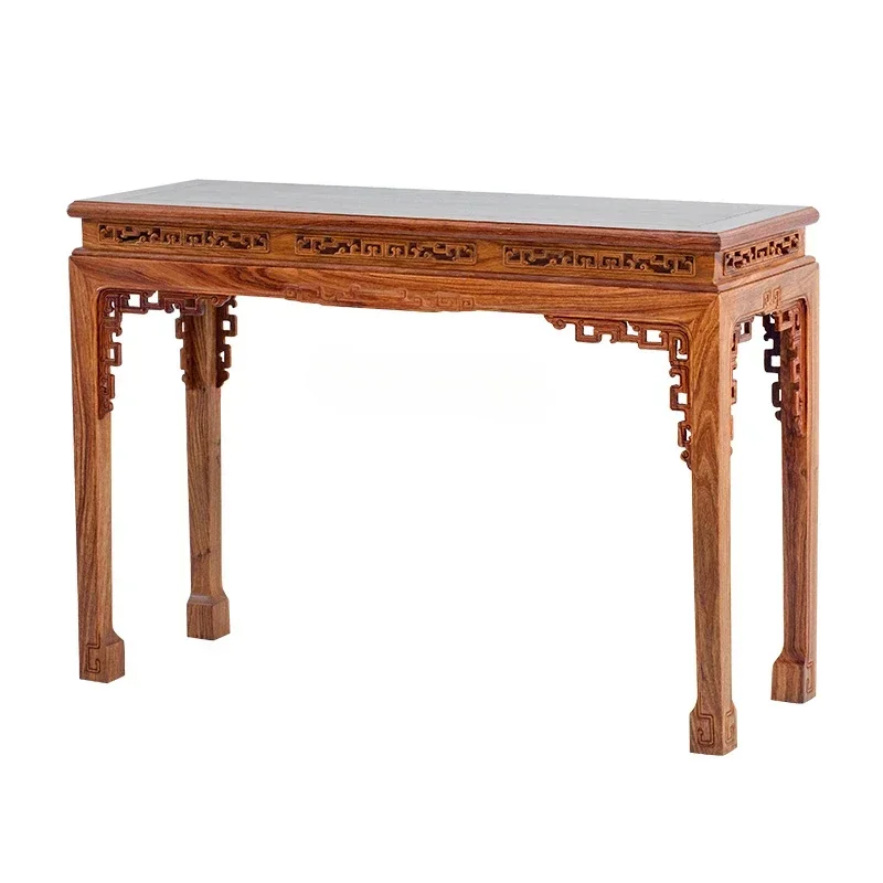 

Rosewood Furniture Pterocarpus Erinaceus Poir. Carved Flat Long Narrow Table Chinese Solid Wood Rosewood Middle Hall Altar