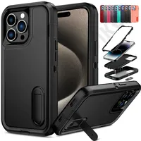 Case For iPhone 16 15 14 13 12 11 Pro Max XS XR 8 Plus Heavy Duty Shockproof Anti-Scratch Rugged Protective with Kickstand Cover