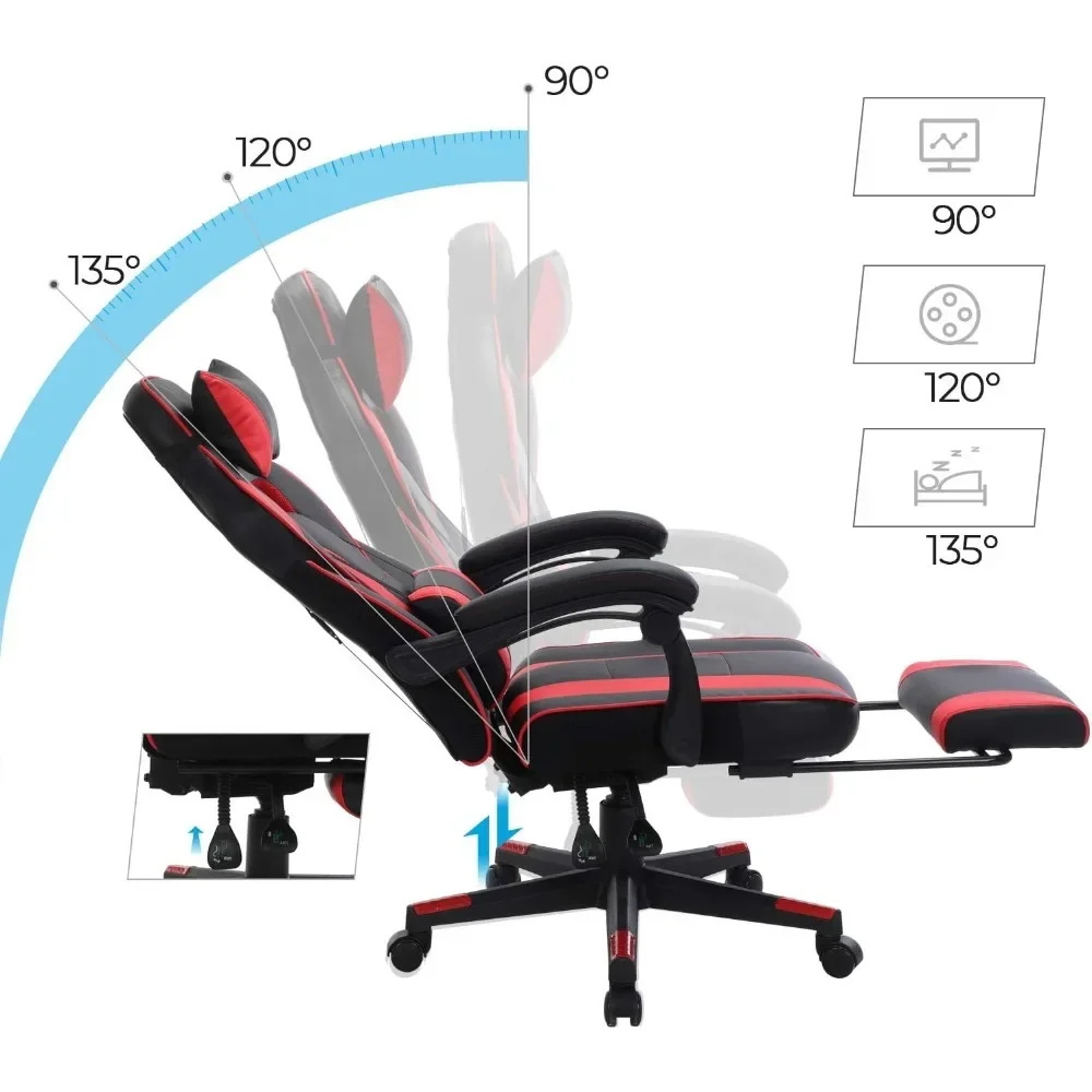 Office Chairs, Adjustable Ergonomic Office Chair with Ottoman, Tilt Mechanism, Lumbar Support, 330 lb Load, Office Chairs