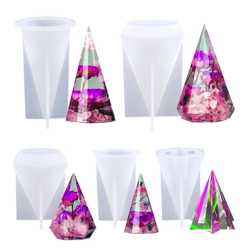 Ring Holder Cone Resin Molds Crystal Pyramid Silicone Epoxy Resin Moulds For DIY Ring Stand Jewelry Display Stand Candle Making