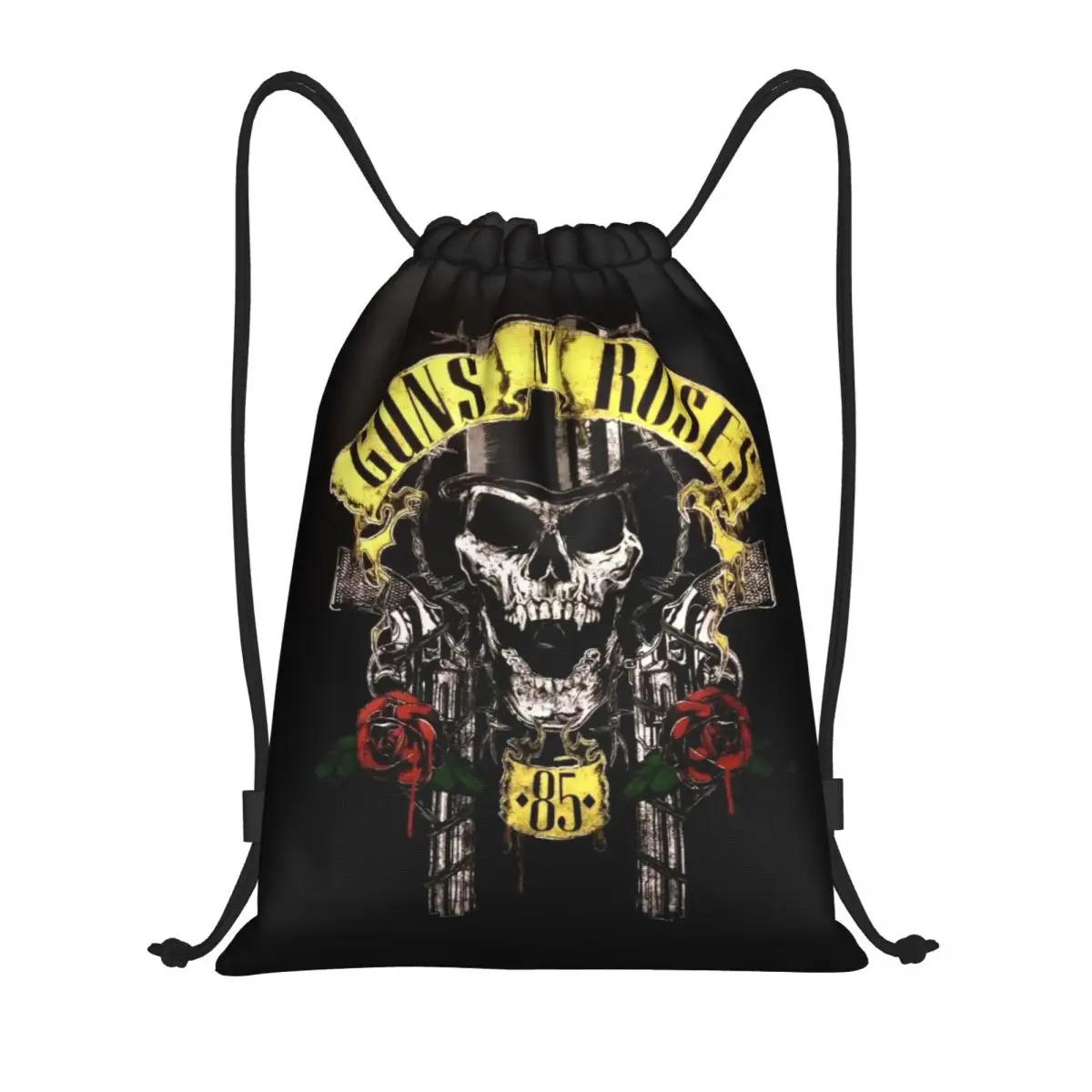 Guns N Roses-mochila con cordón 85 para hombre y mujer, saco deportivo portátil de Metal pesado para gimnasio, bolsa de compras