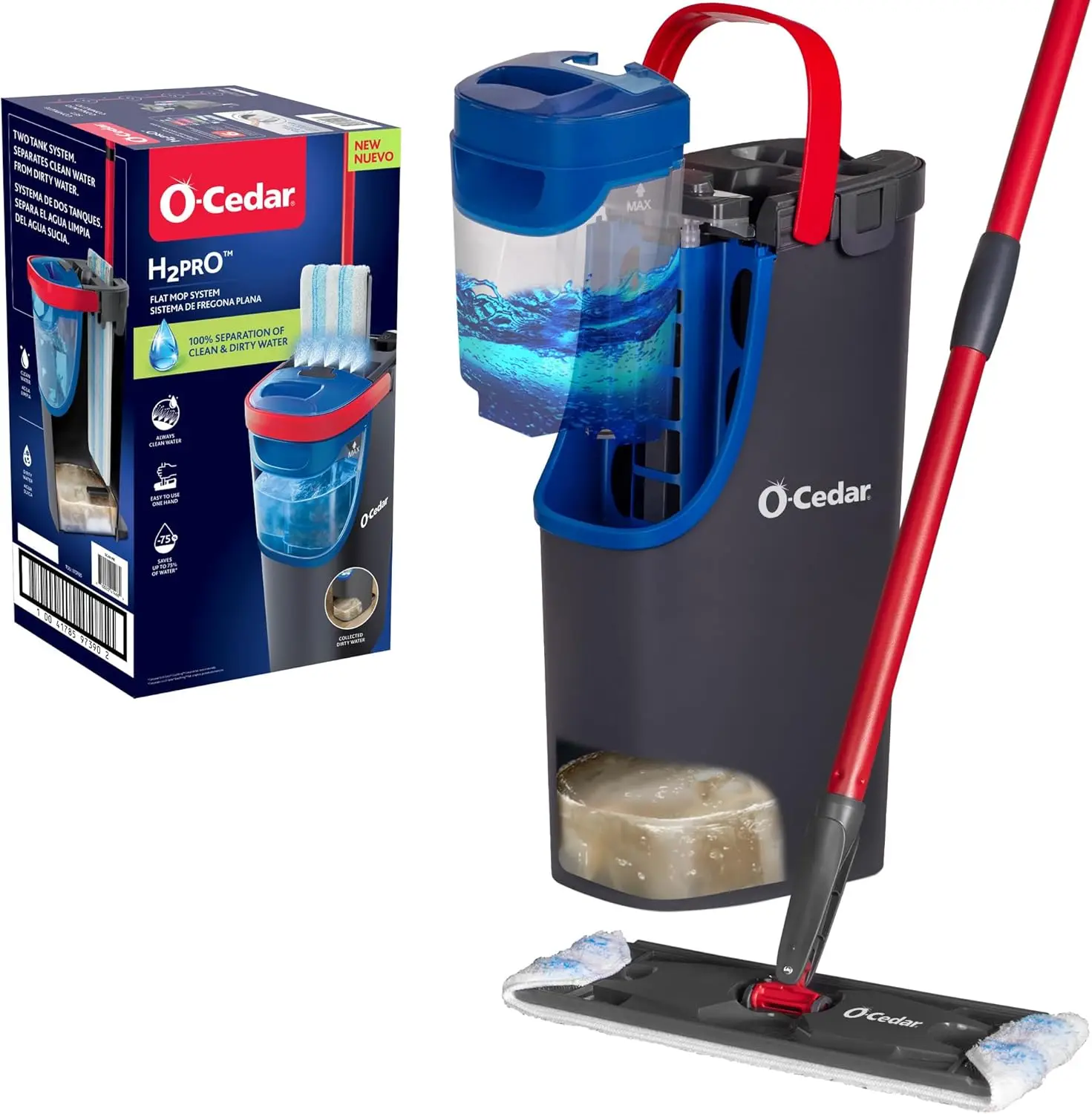 

Dual-Tank Flat Mop System | Quick Cleaning Tool | Washable Microfiber Pad | Safe for Wood, Tile & Vinyl Floors