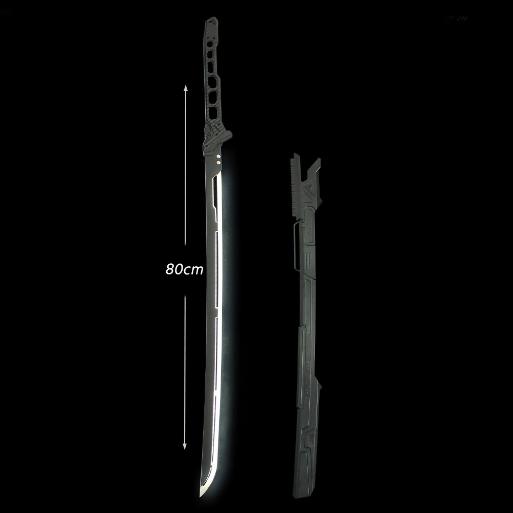 80CM Cyberpunk Lightsaber Thermal Energy Katana Cosplay Halloween Sword Toy Acrylic Luminous Toys Swords Weapon Model Boys Gifts