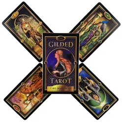 Cartas doradas de Tarot, baraja A 78, oráculo, visión en inglés, edición de adivinación, juegos de Borad