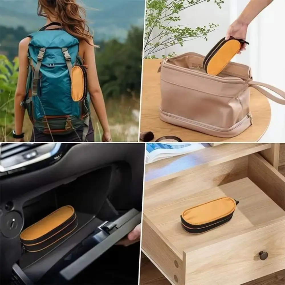 Portable Double-layer Glasses Organizer Large Capacity with Key Ring Eyewear Storage Bag Anti-scratch Cloth
