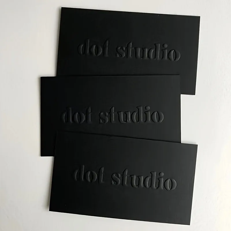 500gsm Thick Cotton Paper Business Cards - 200pcs Embossed Custom, Durable for Long-Term Brand Use
