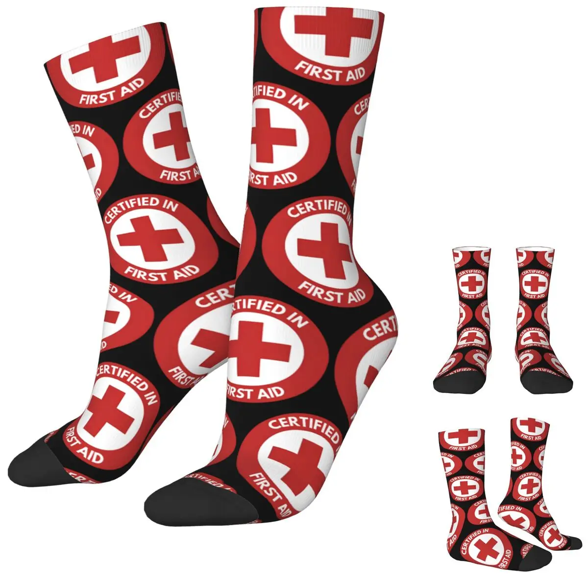 FIRST AID CERTIFIED Socks Vintage Stockings Spring Anti Skid Women Men Socks High Quality Design Skateboard Socks