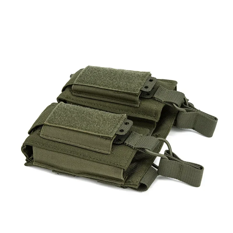 Toy Gun M4 M16 Molle Double Magazine Pouch Open-Top 9mm Pistol Mag Holster Double-Layer Mag Holder Vest Pouches EDC Tool Bag