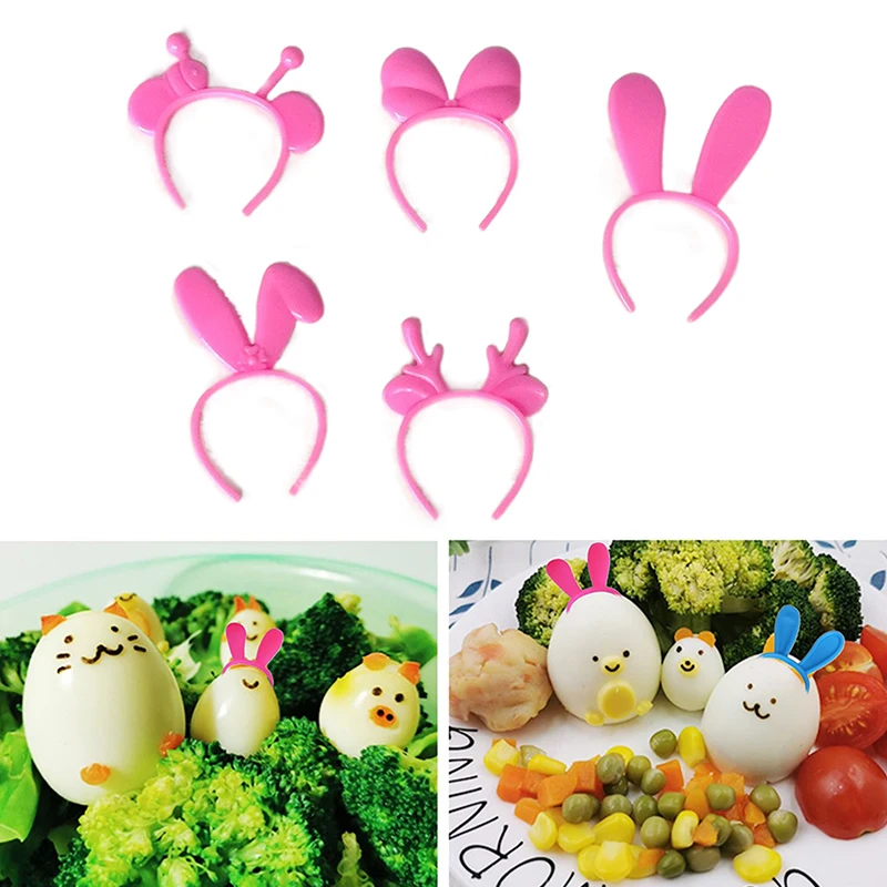 【D】5Pcs Bento Box Decoration Tools Lunch Food Headwear Sandwich Toppers Buffet Decorations for Bento Packaging