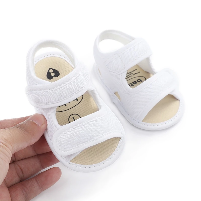 Summer Baby Shoes Newborn Boys Girls Soild Color Breathable Anti-Slip Soft-sole Sandals Infant Toddler First Walkers