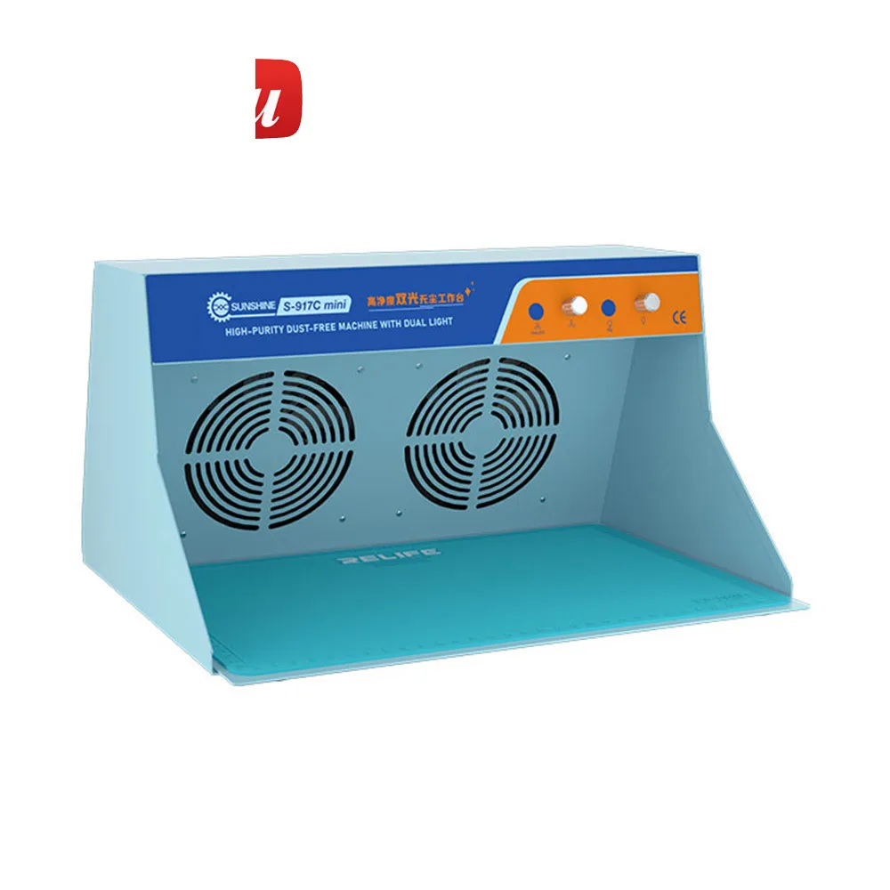 Sunshine SS-917C Mini Dual Fan Dust-Free Workbench for Mobile Repair | Portable Clean Room Station | Jiutu Solution