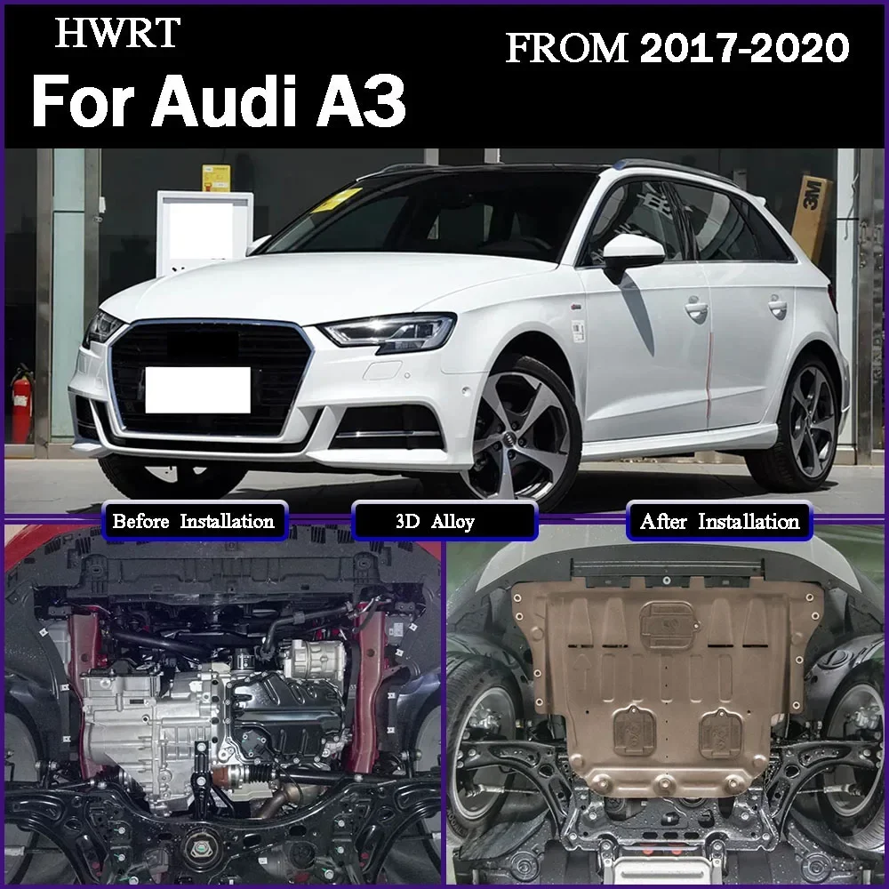 

Engine Guard Board Splash Shield Mud Fender Plate Cover Black Car Mudflap Mudapron Mudguard For Audi A3 2017-2020 1.4T 1.8T 2.0T