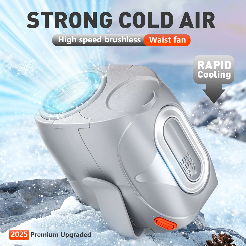 New 6000mAh Waist Hanging Mini Fan, Portable Rechargeable Popular Cooling Fan for Outdoor Work