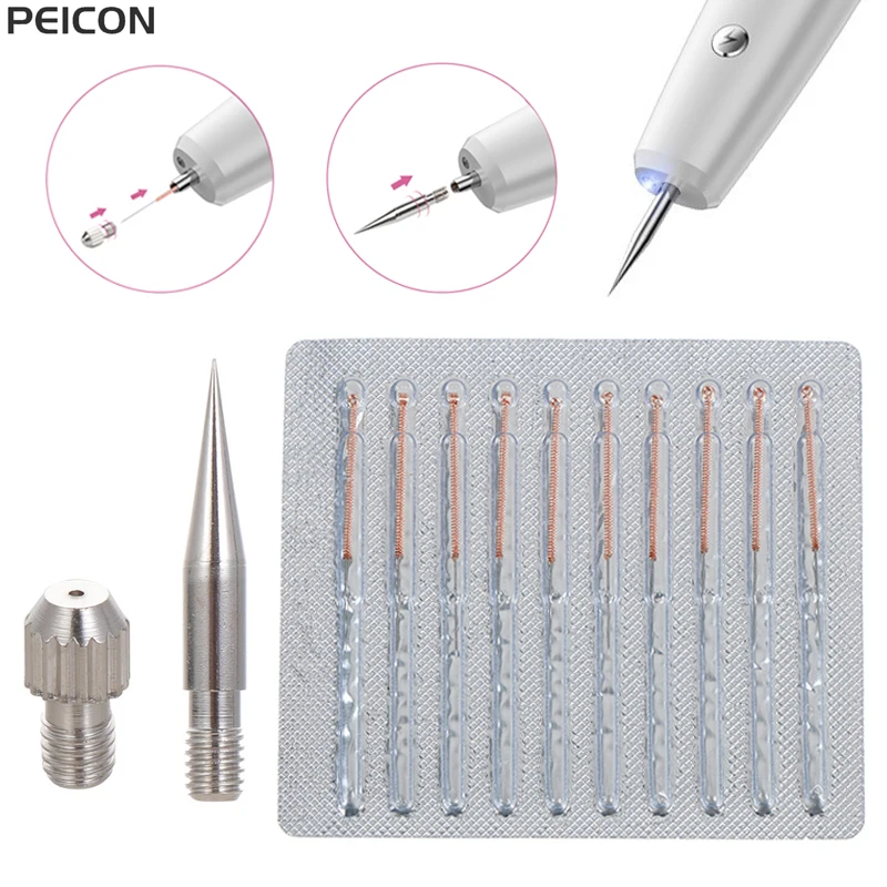 Laser Plasma Pen Needles Set For Dark Spot Freckle Mole Wart Tattoo Skin Tag Remover Face Skin Care Tool Replacement Accessories