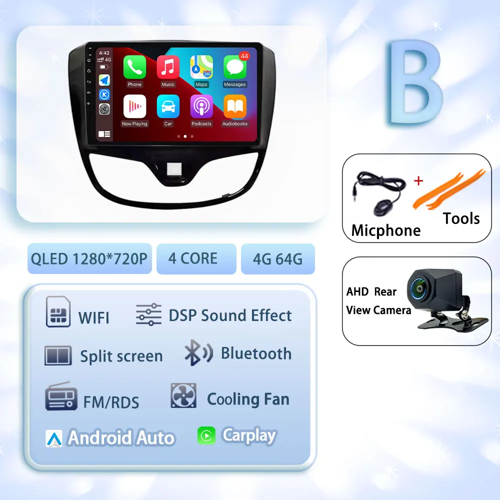 Android 15 Carplay Auto Voor OPEL KARL VinFast Fadil 2017-2020 GPS Multimedia Wifi DSP 2 K QLED Scherm autoradio Speler