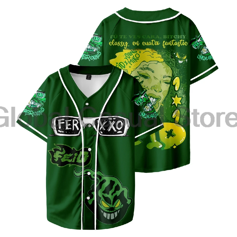 

Feid Ferxxo Jersey Ferxxocalipsis Merch Baseball Jacket Shirts Short Sleeve Streetwear Tee Women Men Fashion Tops