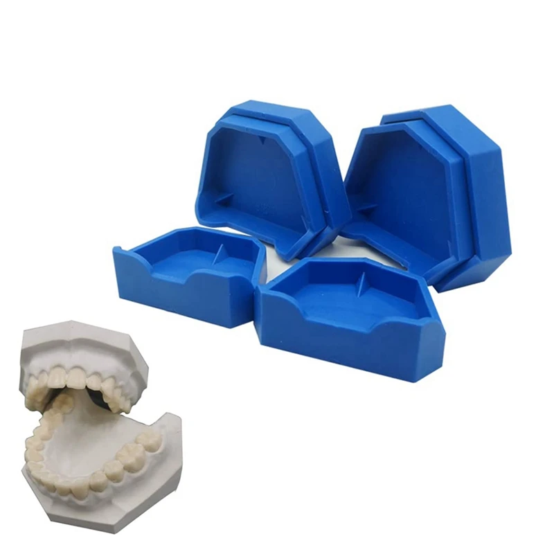 Afdruk Trays Basis Mallen Set Voor Lab Gips Model Gegoten Trimmen Model Basis Voormalige Blauwe Silicagel 6 Stuk