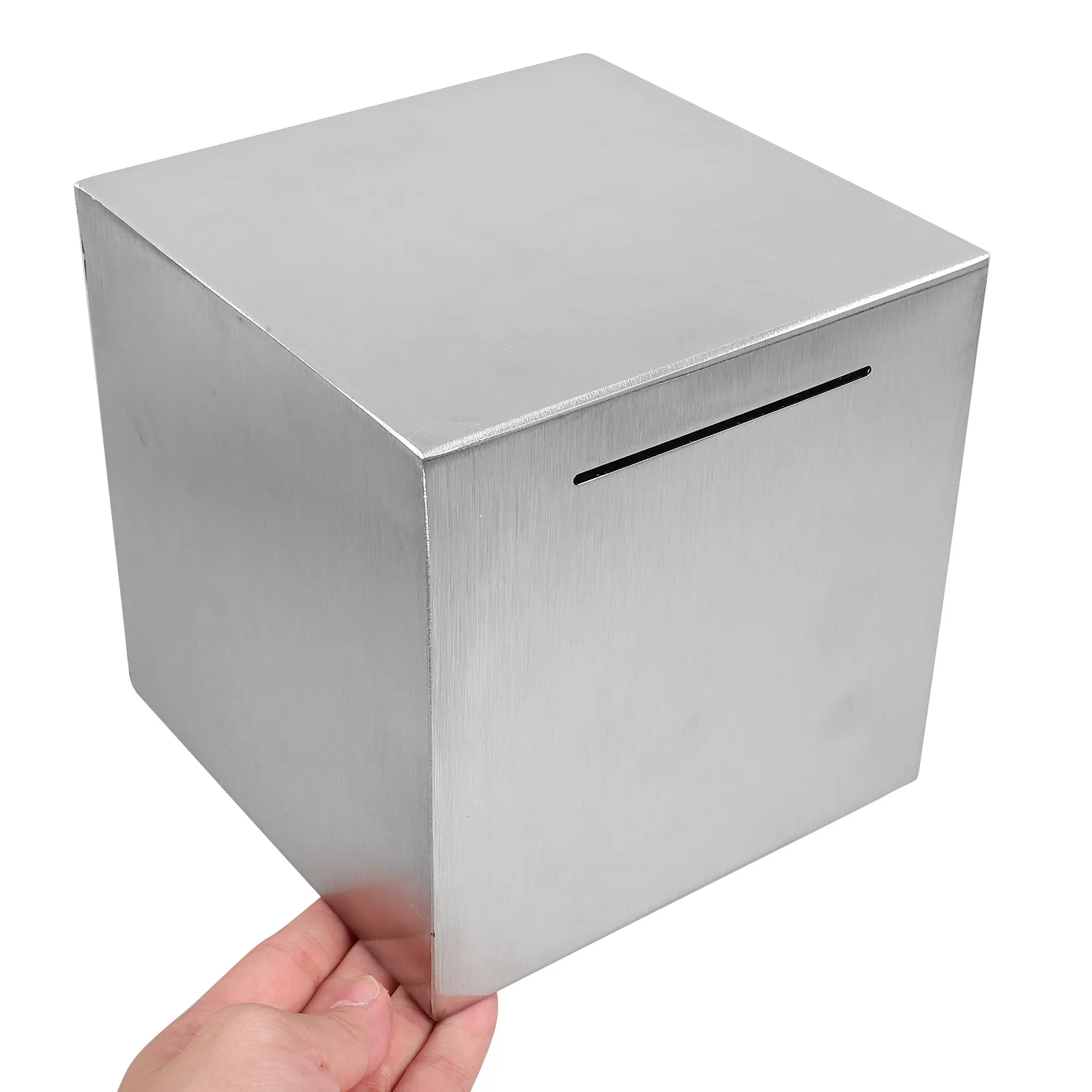 

Unbreakable Stainless Steel Piggy Bank Money Saving Box Desktop Coin Container For Home Office Large Capacity
