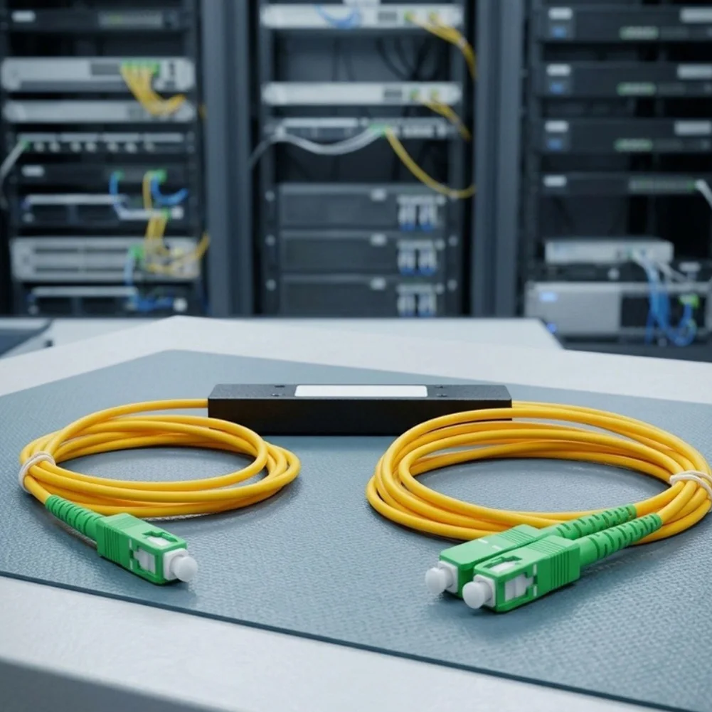 For SC For APC 1x2 Splitter for Passive Optical Network Applications High Stability ABS Enclosure 1310nm 1550nm Bands