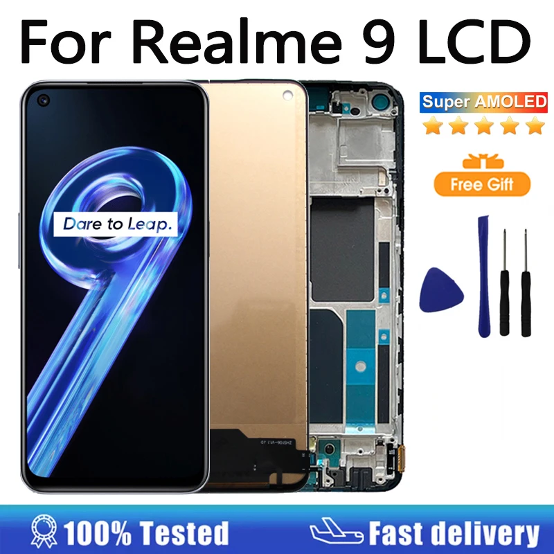 Bloc écran tactile LCD AMOLED, 6.4 pouces, pour OPPO Realme 9 4G RMX3521