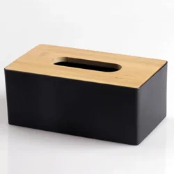 Wooden Tissue Box Thickened Box Office Household Paper Storage Box Elegant Car Tissue Holder Towel Dispenser Desktop Decoration