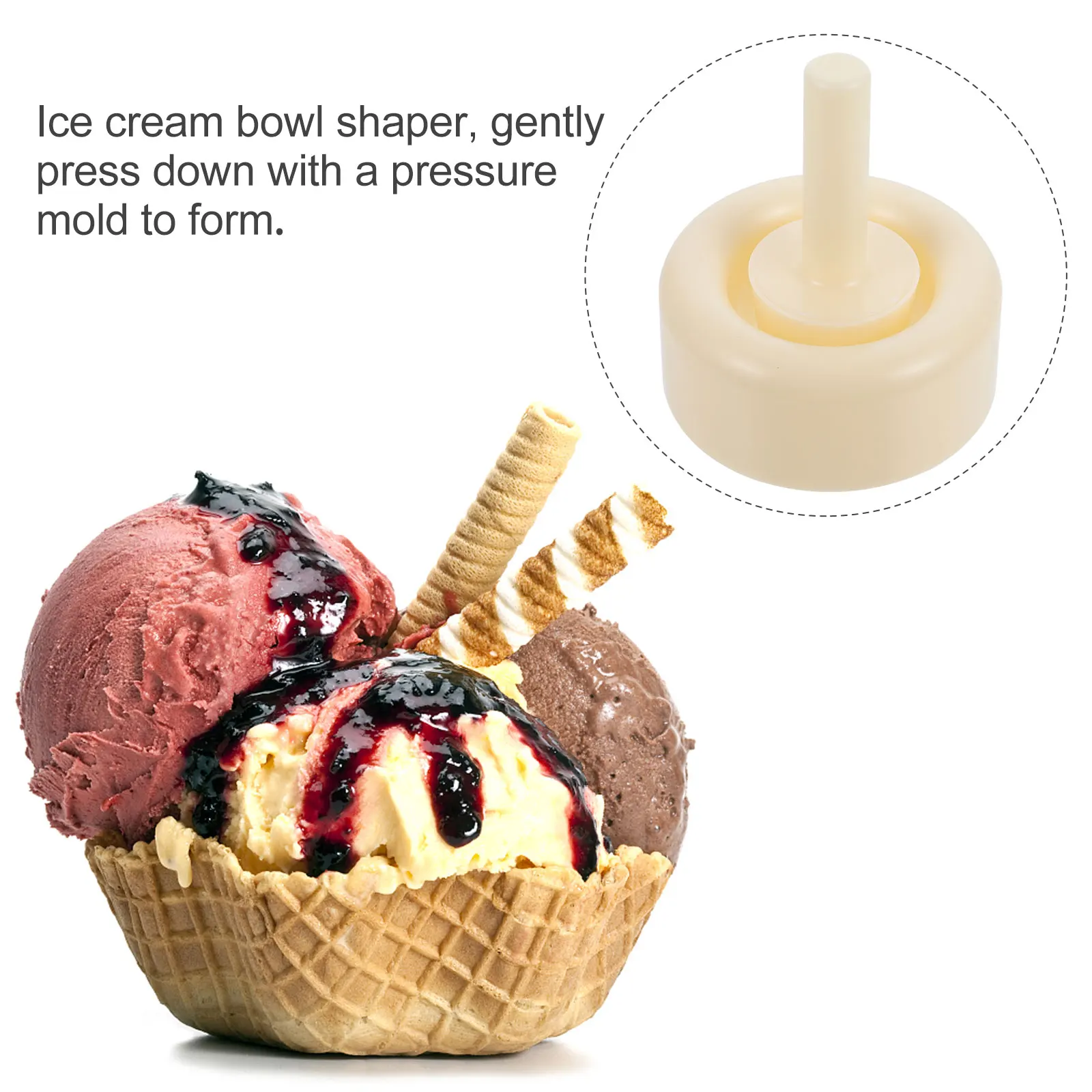 

1 set Ice Cream Bowl Mold Reusable Shaper for Homemade Dessert Tools Nonstick Easy Clean Plastic DIY Kitchen Supplies