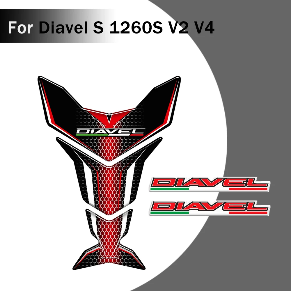 

Diavel S 1260S V2 V4 For Ducati Motorcycle Tank Pad Knee Kit Gas Fuel Oil Protector Fairing Stickers Emblem Fender