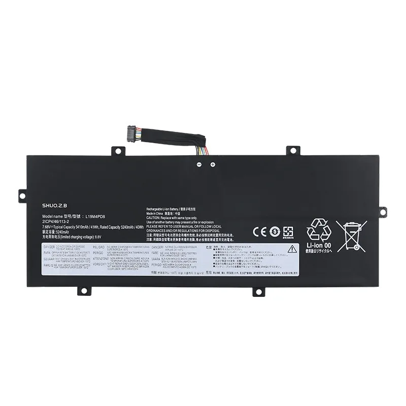 For Lenovo YOGA 2020 Laptop Battery L19C4PD8 SB10X87838 L19M4PD8 5240mAh 7.68V