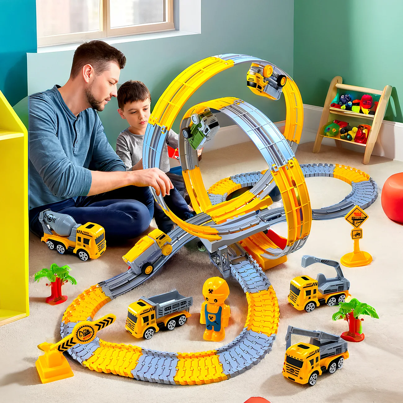 Dinosaur Plastic Racing Track Set  Car Electric Car Train Track Sets Brain Game Vehicles Toys Electric Railway Slot Race Car Toy