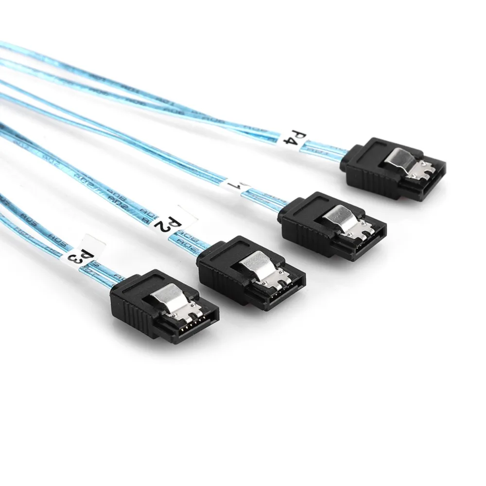 Durable 1 Meter SFF-8088 26P To 4 X SATAs Cable 6Gbps Portable Mini SAS Cable SAS To SATAs Cable Server Interconnect